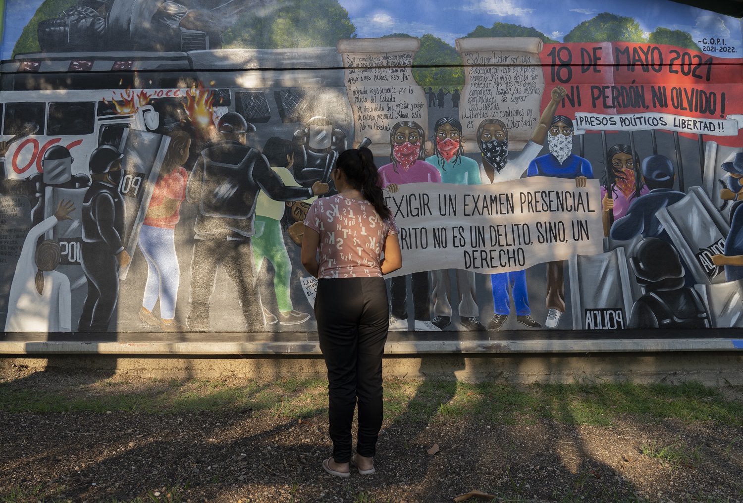 Perla Guzmán una de las jovenes detenidas por policías municipales de Tuxtla, Chiapas, el 18 de mayo del 2021, 74 mujeres y 21 hombres de la Normal Rural Mactumactzá en Tuxtla Gutiérrez, Chiapas | Foto: Mónica González